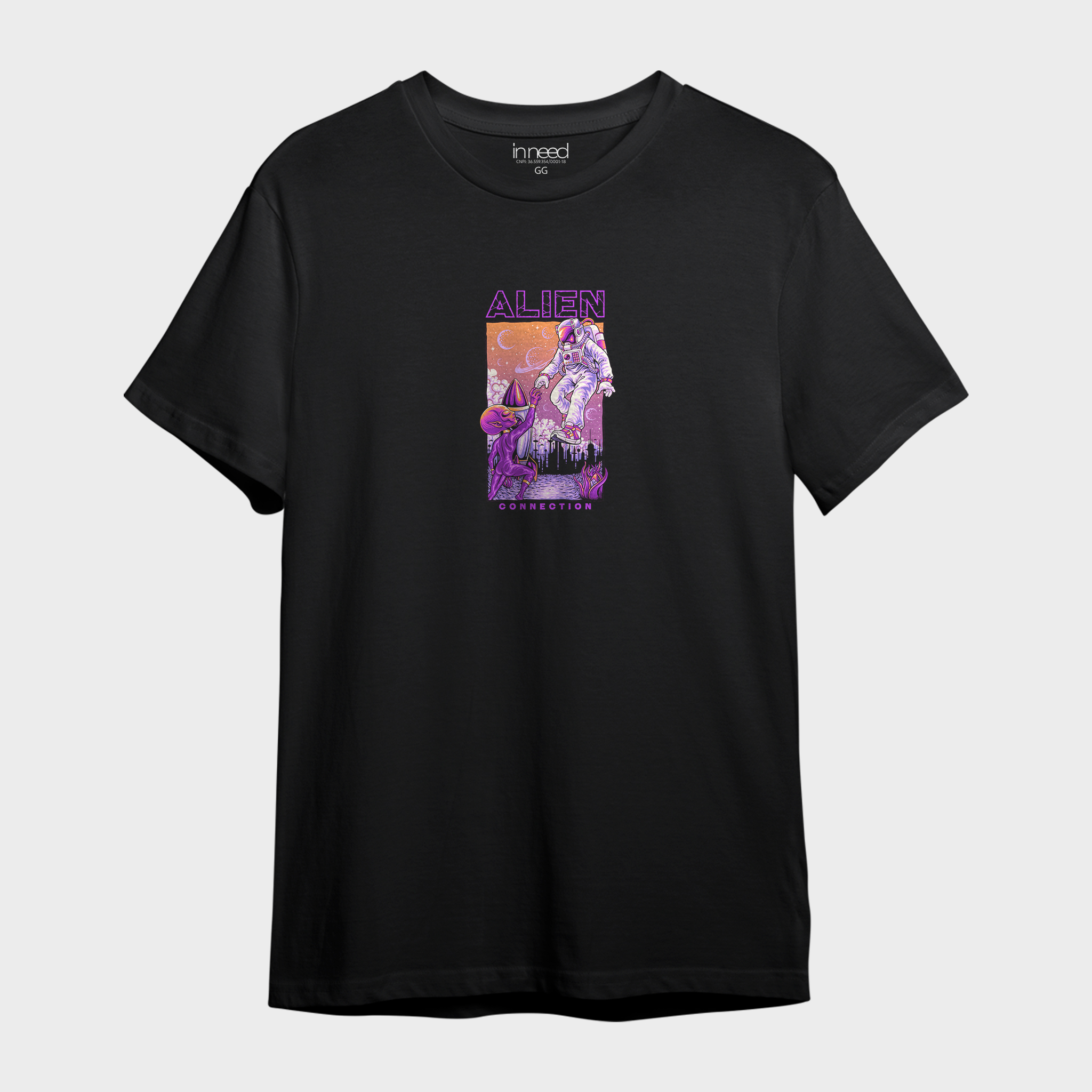 Camiseta In Need Alien Connection Preto